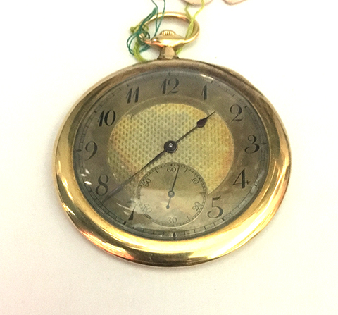Reloj Bolsillo De Cuerda En Doble Color Caja De Oro 18 Kt Arteocio