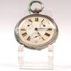 Reloj Bolsillo Ligne Droite Cuerda A Llave Esfera Bicolor Caja Plata